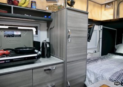 RV Interior, Kitchen / Bed