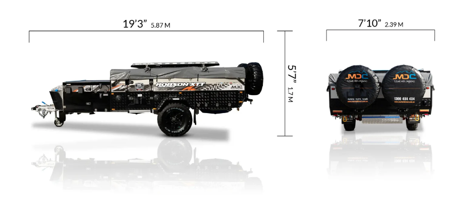 MDC Robson XTT Dual Fold Dimensions